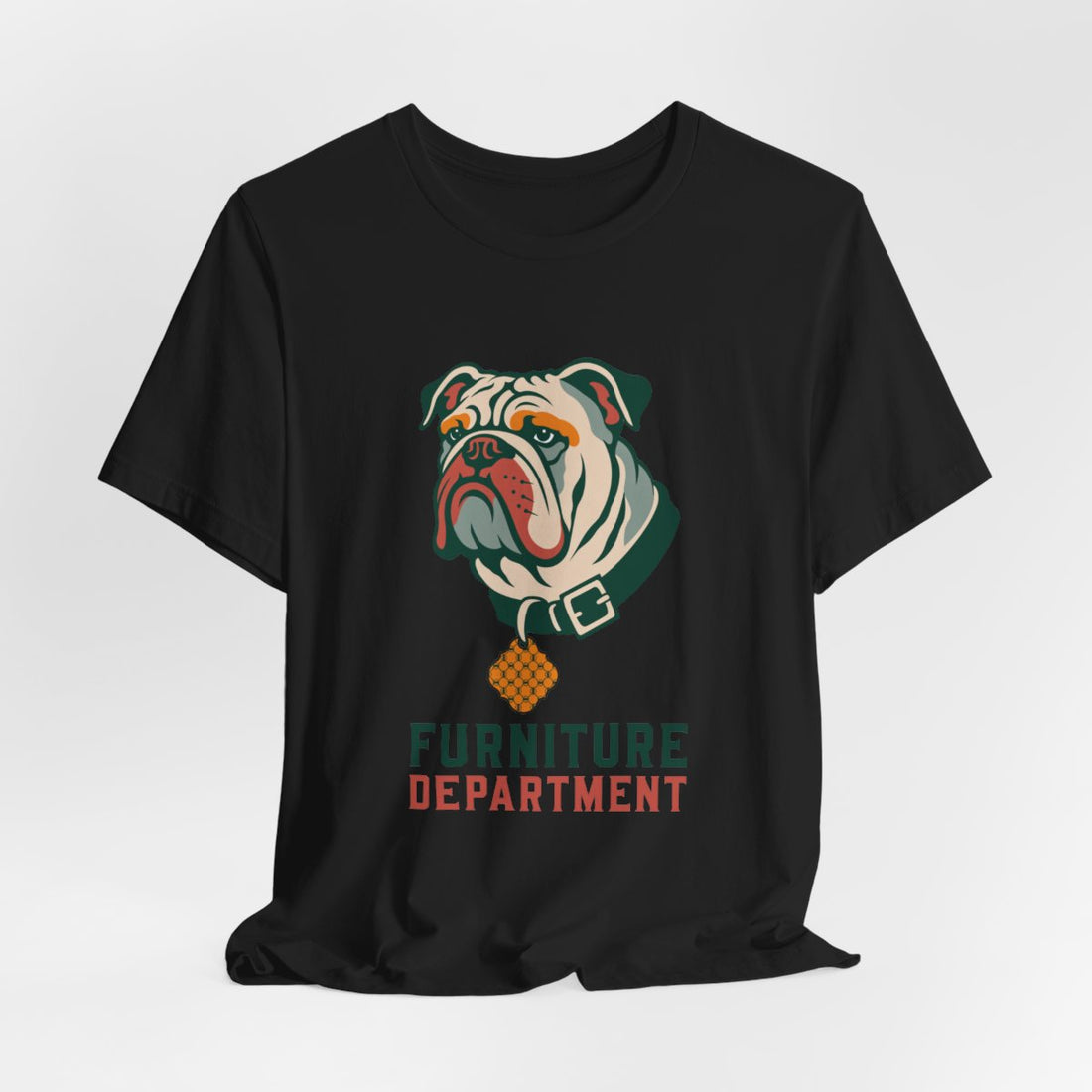 Black — Hanging | English Bulldog "Furniture Department" Men's Tee