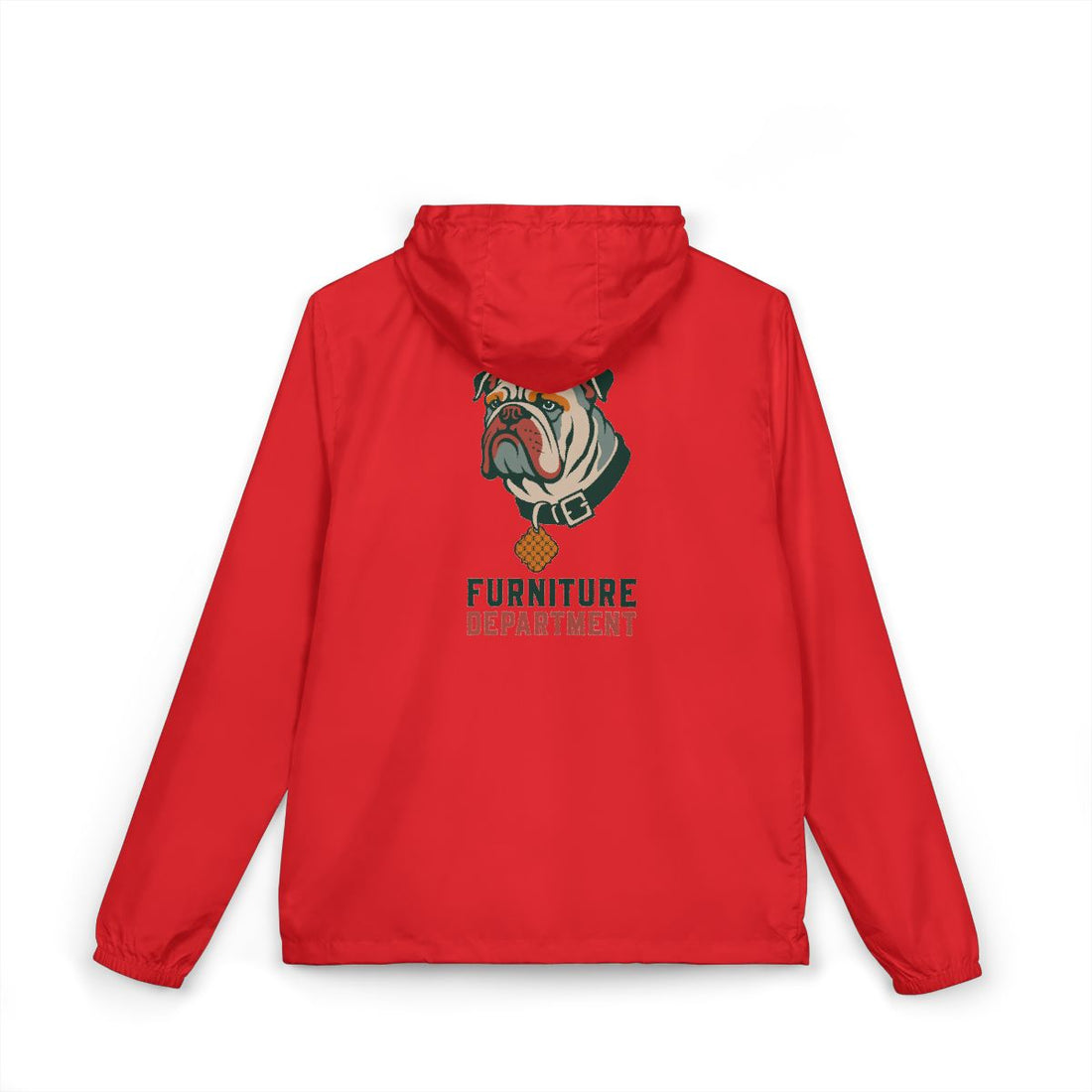 Red — Back | English Bulldog Furniture Department Windbreaker