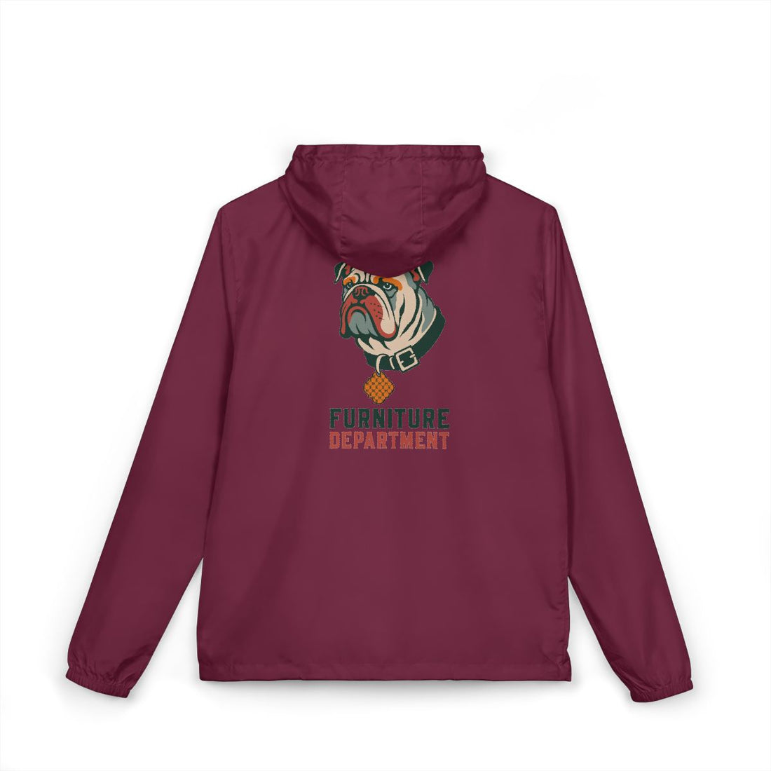 Maroon — Back | English Bulldog Furniture Department Windbreaker