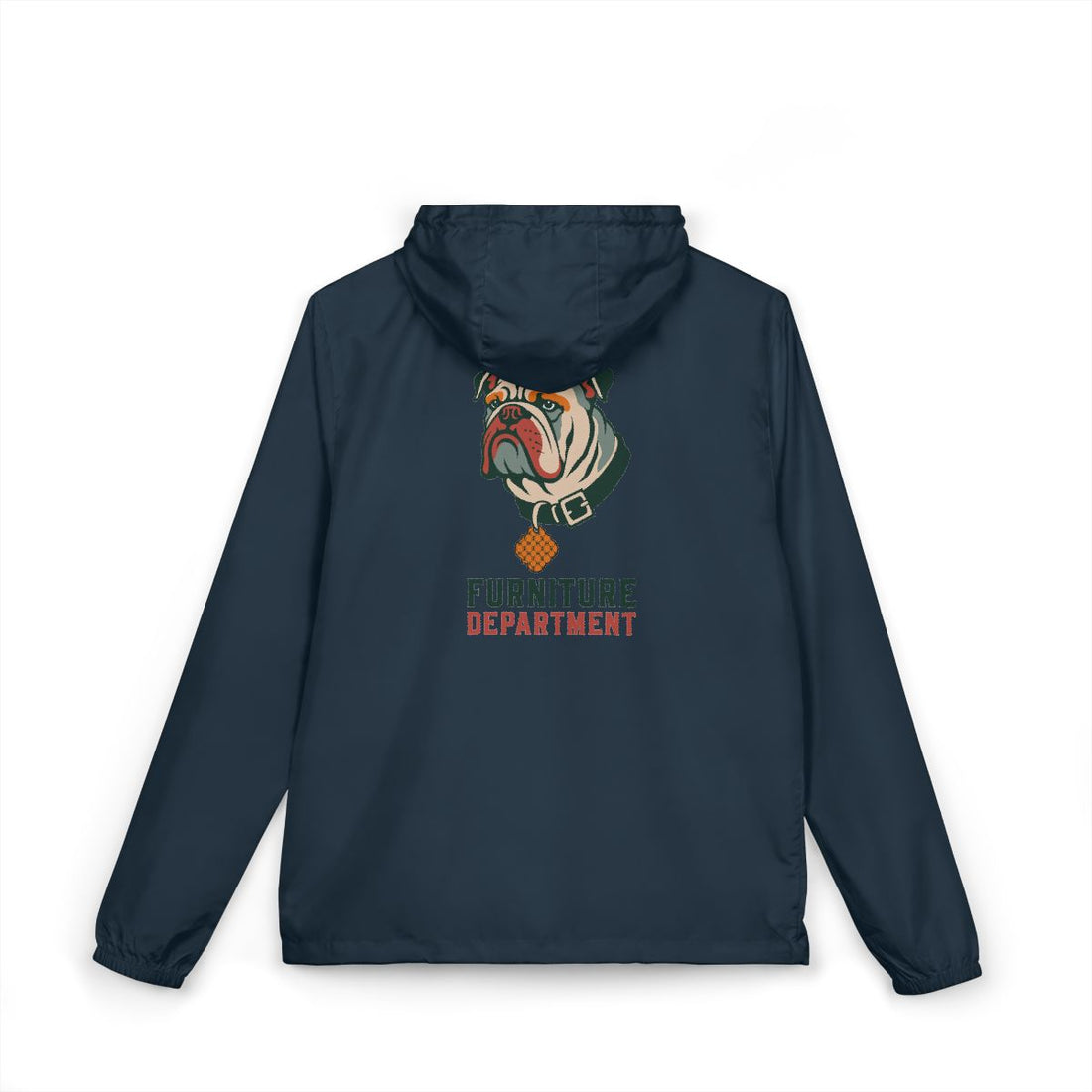 Classic Navy — Back | English Bulldog Furniture Department Windbreaker