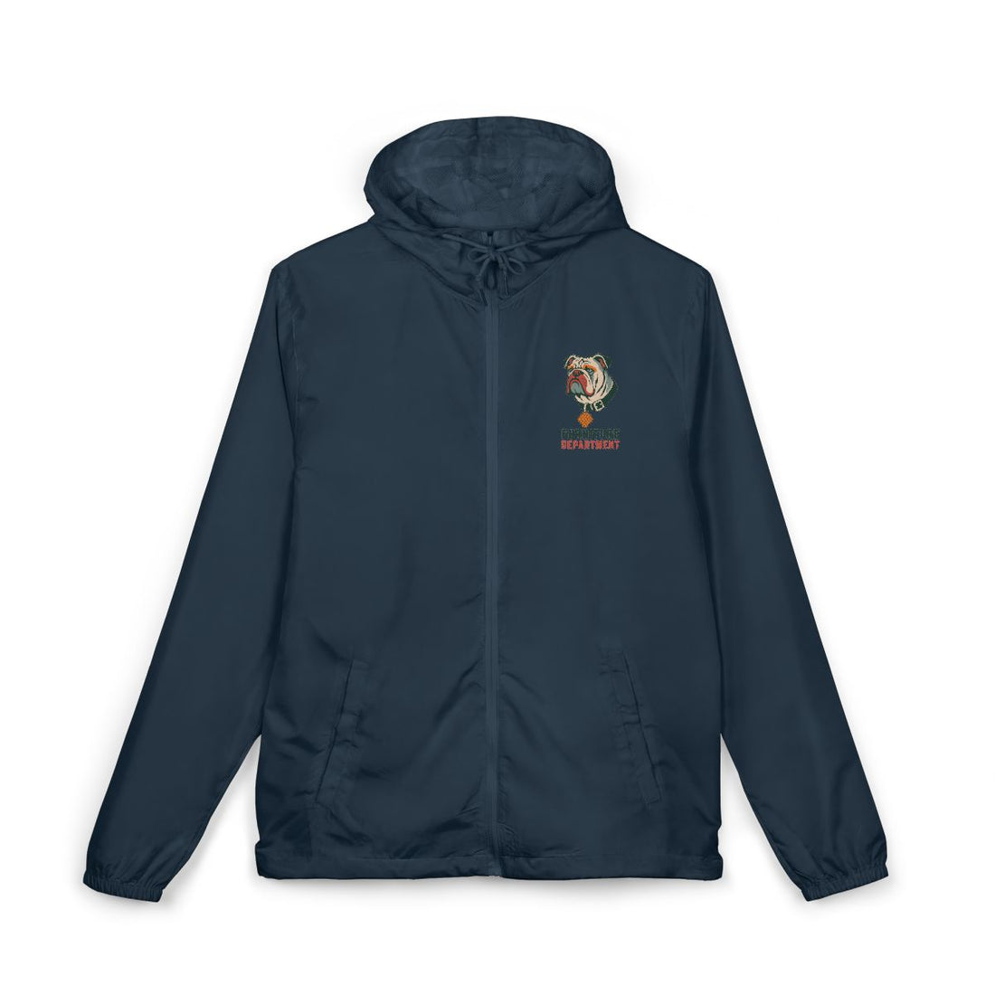 Classic Navy — Front | English Bulldog Furniture Department Windbreaker