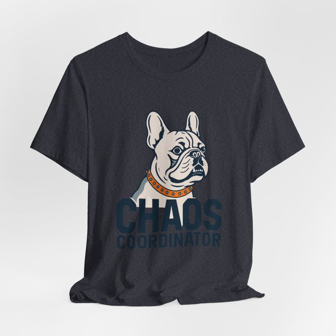 Heather Navy — Hanging | French Bulldog "Chaos Coordinator" Men's Tee