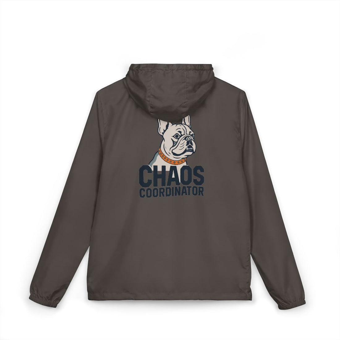 Graphite — Back | French Bulldog "Chaos Coordinator" Windbreaker
