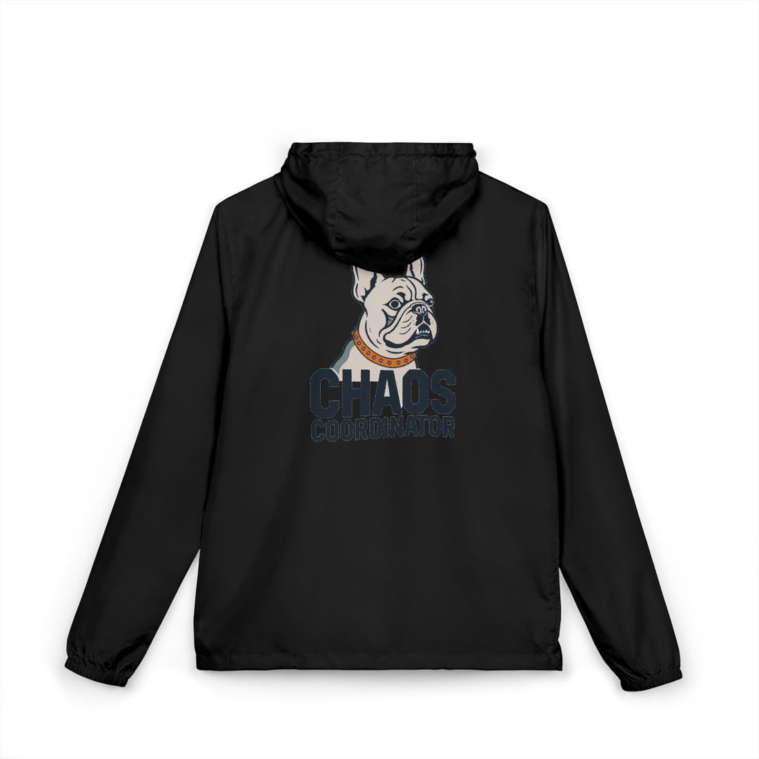Black — Back | French Bulldog "Chaos Coordinator" Windbreaker