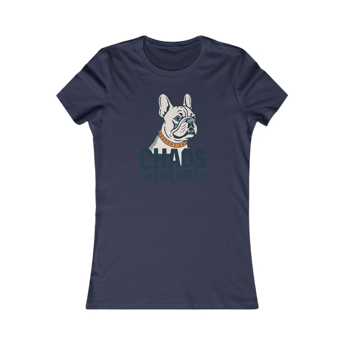 Navy — Front | French Bulldog "Chaos Coordinator" Women's Tee