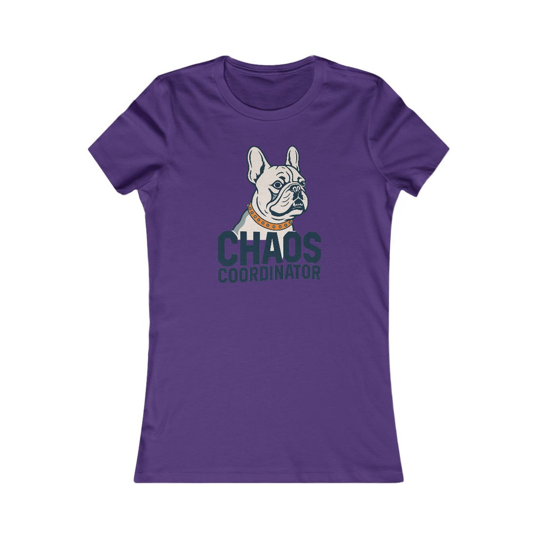 Team Purple — Front | French Bulldog "Chaos Coordinator" Women's Tee