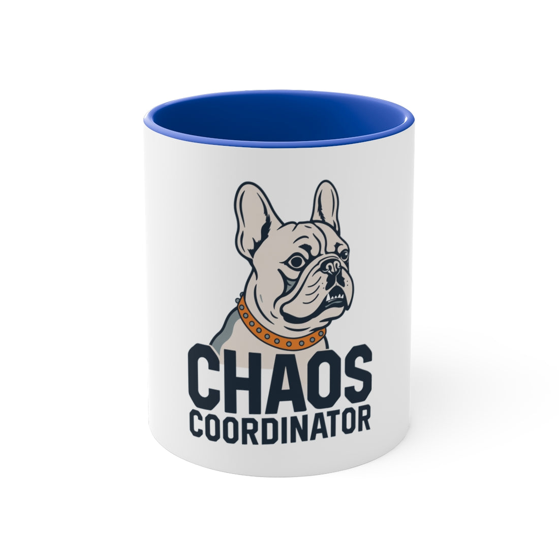 Blue — Front | French Bulldog Frenchie Chaos Coordinator Accent Mug