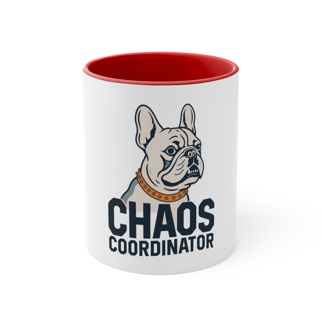 Red — Front | French Bulldog Frenchie Chaos Coordinator Accent Mug
