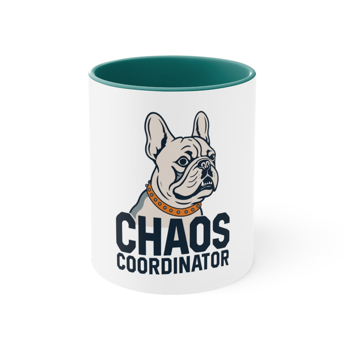 Green — Front | French Bulldog Frenchie Chaos Coordinator Accent Mug