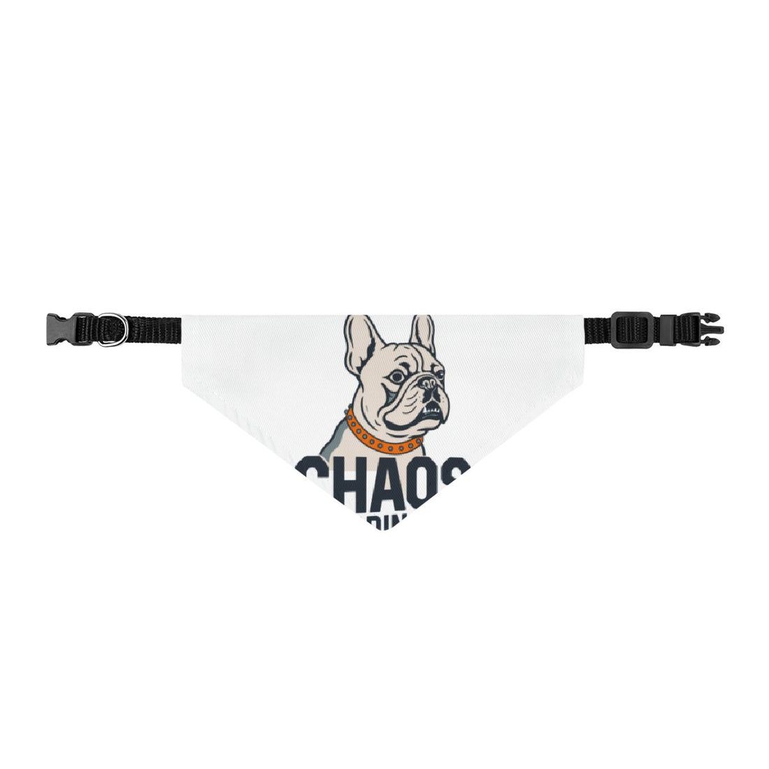 S — Front | French Bulldog Frenchie Chaos Coordinator Clip-On Bandana