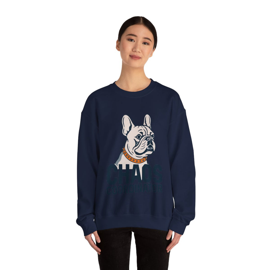 Navy — Lifestyle | Frenchie Chaos Coordinator Crewneck