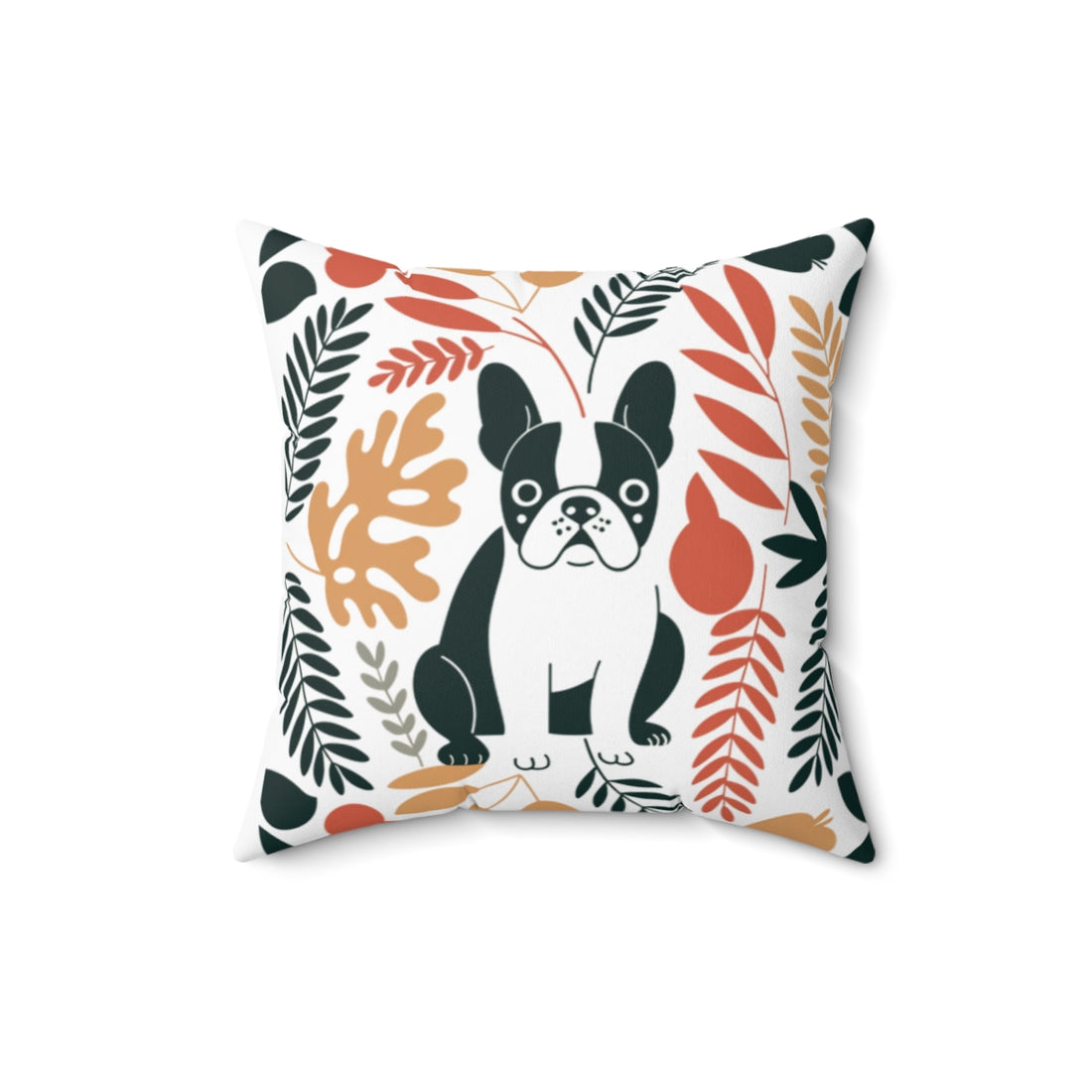 16" × 16" — Front | Frenchie Snack Department Throw Pillow