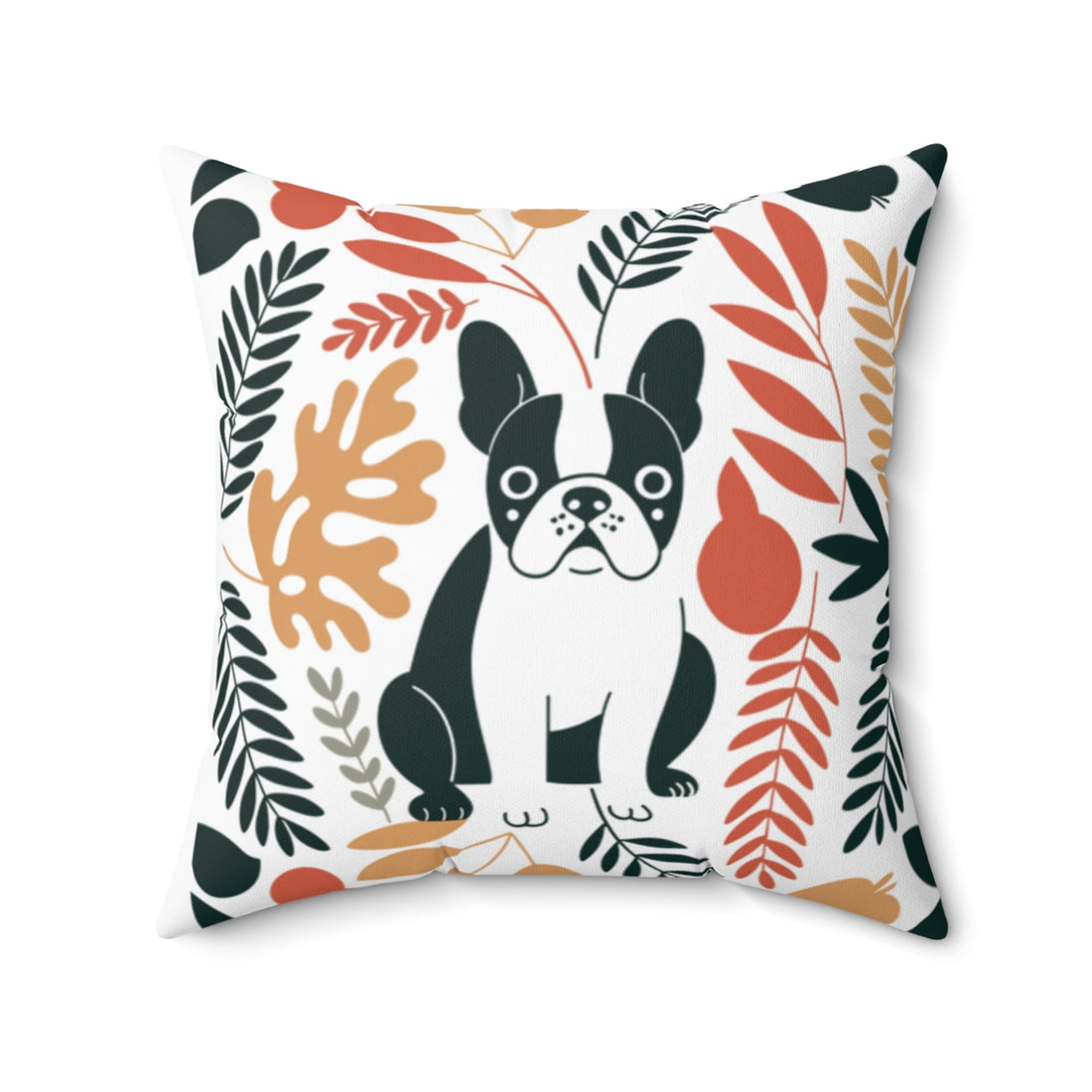 20" × 20" — Front | Frenchie Snack Department Throw Pillow