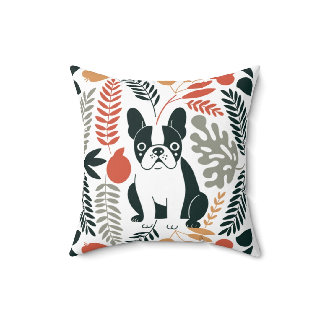 16" × 16" — Back | Frenchie Snack Department Throw Pillow