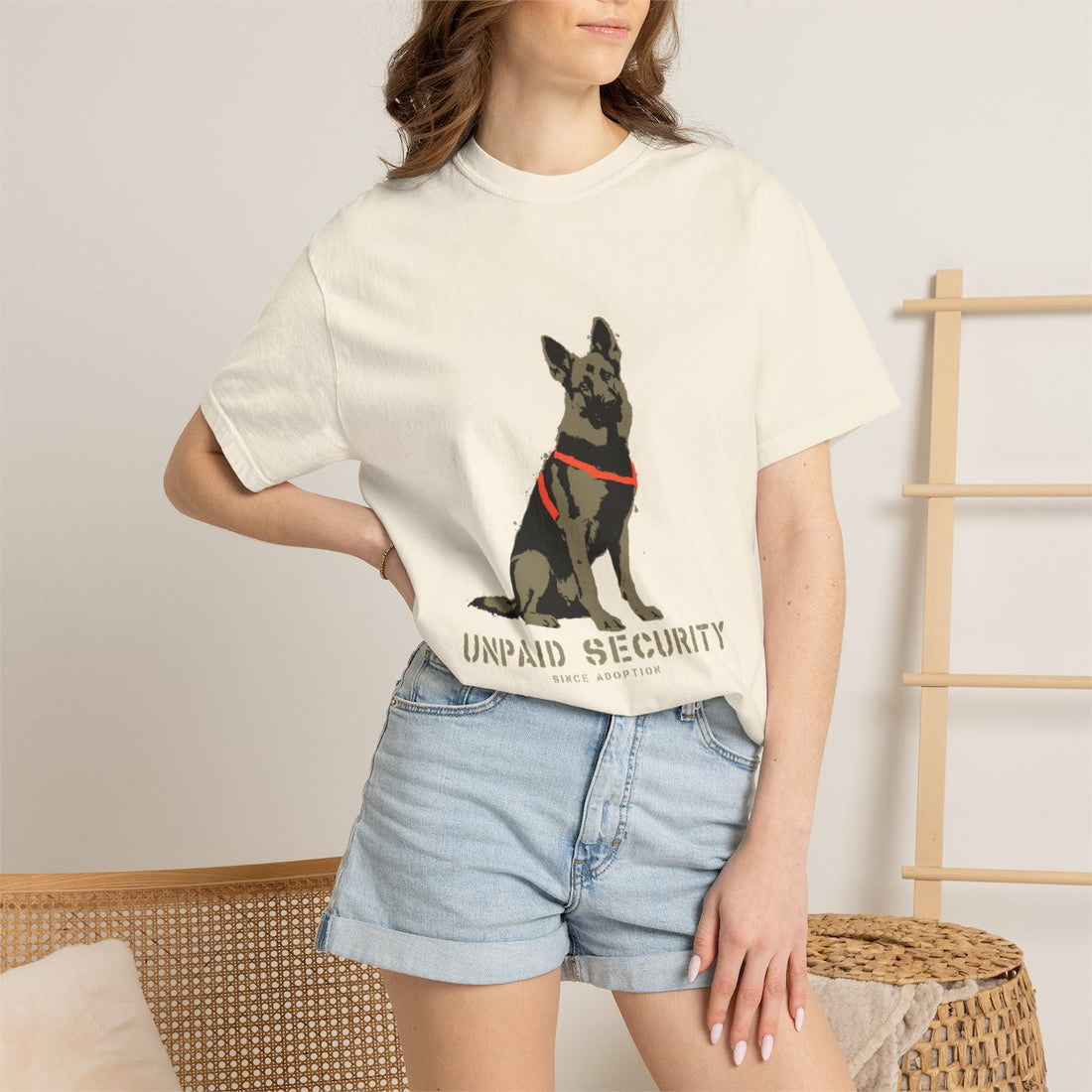 Ivory — Lifestyle | German Shepherd 'Unpaid Security' Garment-Dyed Tee