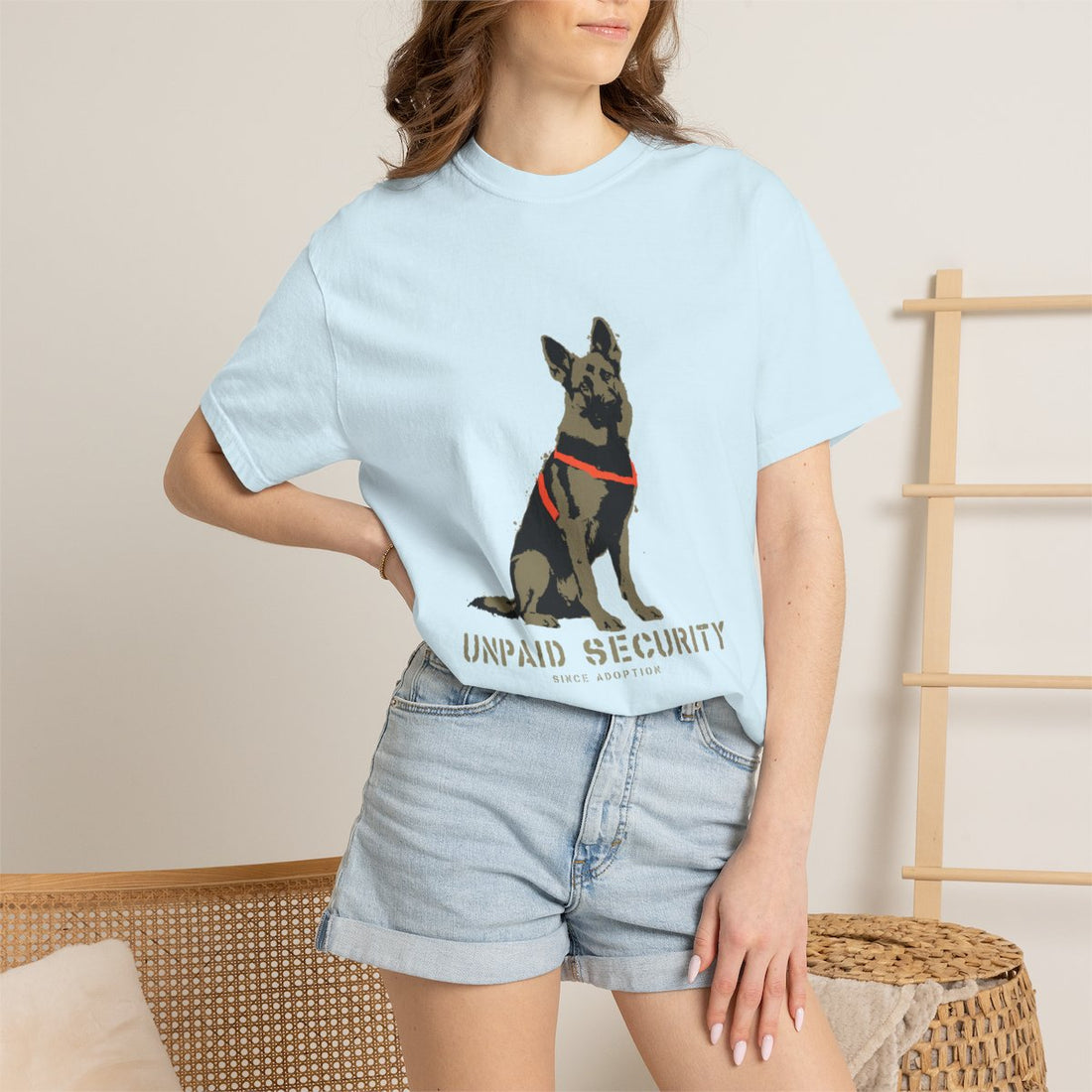 Chambray — Lifestyle | German Shepherd 'Unpaid Security' Garment-Dyed Tee