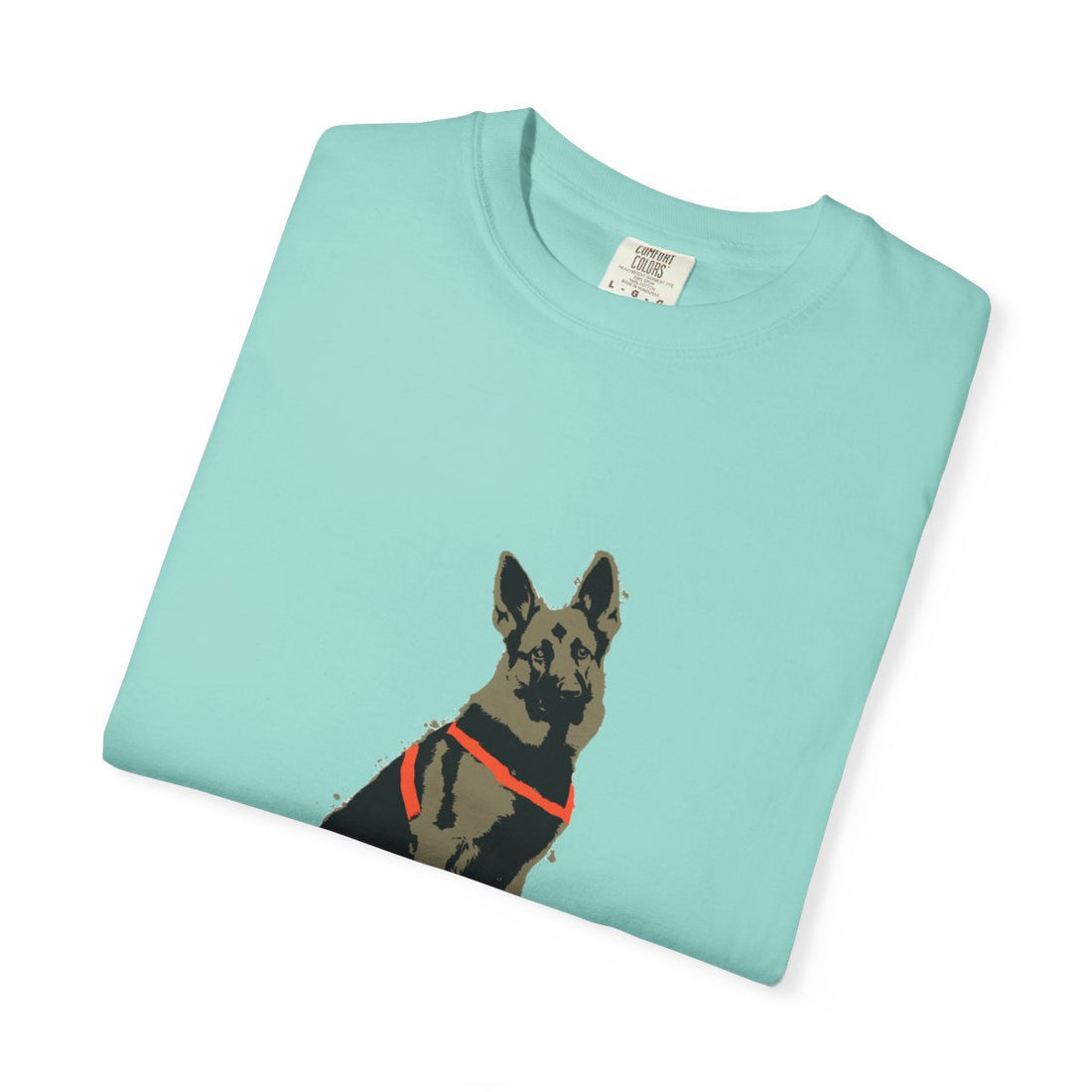 Chalky Mint — Folded | German Shepherd 'Unpaid Security' Garment-Dyed Tee