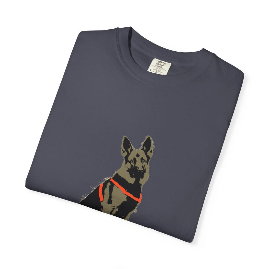 Navy — Folded | German Shepherd 'Unpaid Security' Garment-Dyed Tee