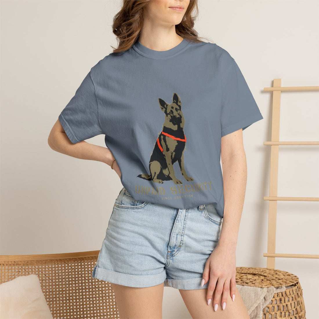 Blue Jean — Lifestyle | German Shepherd 'Unpaid Security' Garment-Dyed Tee