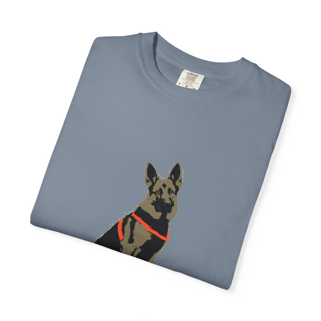 Blue Jean — Folded | German Shepherd 'Unpaid Security' Garment-Dyed Tee