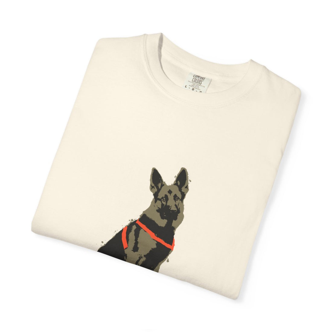 Ivory — Folded | German Shepherd 'Unpaid Security' Garment-Dyed Tee