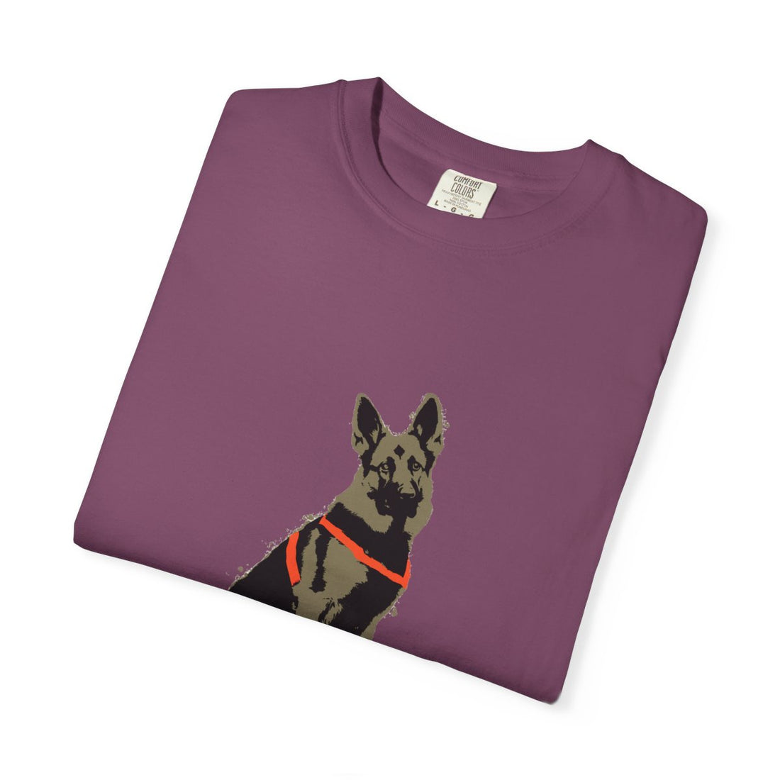 Berry — Folded | German Shepherd 'Unpaid Security' Garment-Dyed Tee