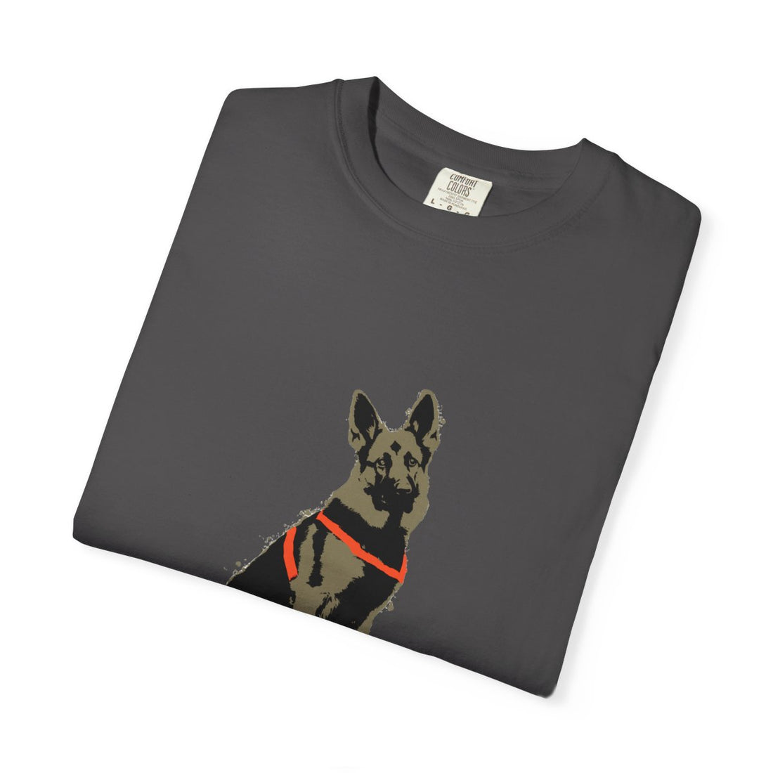 Graphite — Folded | German Shepherd 'Unpaid Security' Garment-Dyed Tee