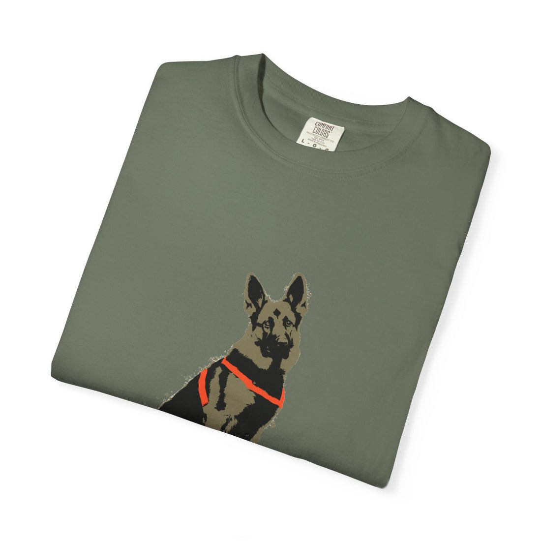 Moss — Folded | German Shepherd 'Unpaid Security' Garment-Dyed Tee