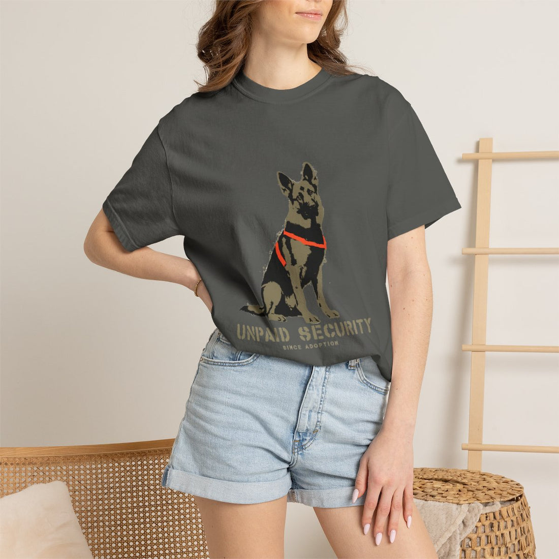 Pepper — Lifestyle | German Shepherd 'Unpaid Security' Garment-Dyed Tee