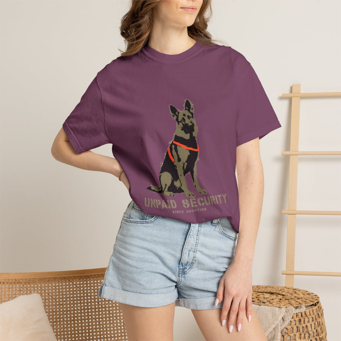 Berry — Lifestyle | German Shepherd 'Unpaid Security' Garment-Dyed Tee