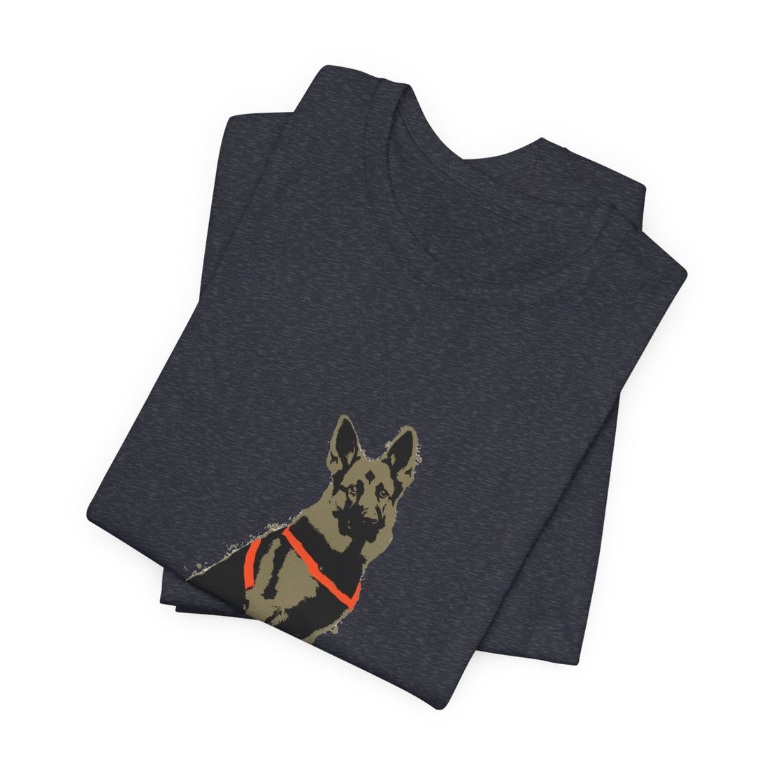 Heather Navy — Folded | German Shepherd 'Unpaid Security' Tee