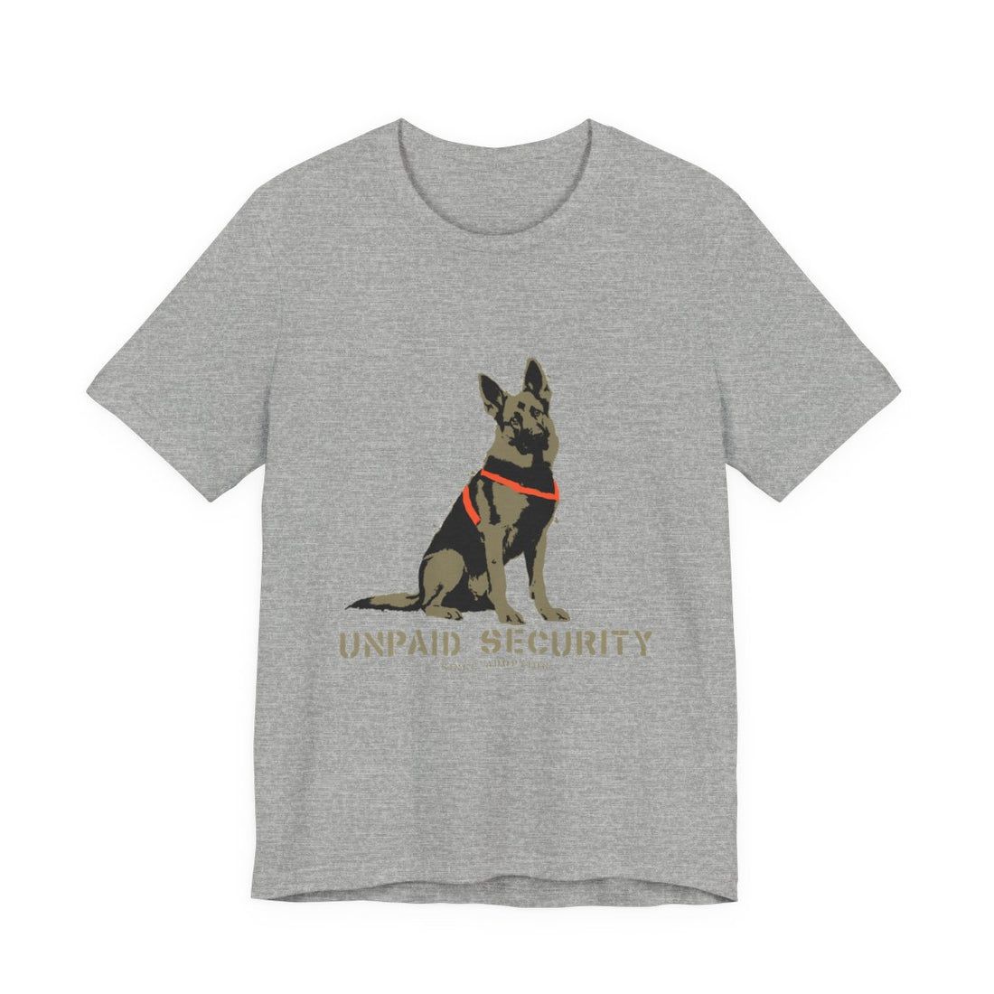 Athletic Heather — Front | German Shepherd 'Unpaid Security' Tee