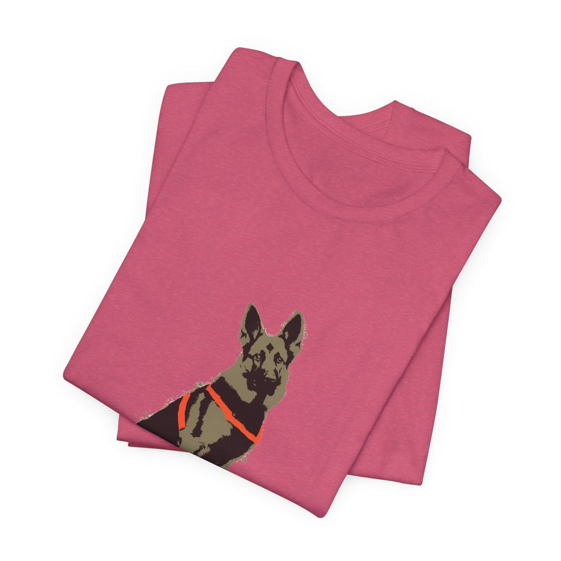 Heather Raspberry — Folded | German Shepherd 'Unpaid Security' Tee