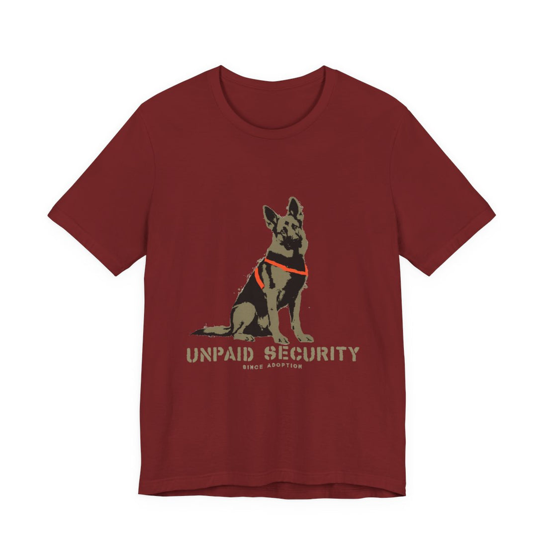 Cardinal — Front | German Shepherd 'Unpaid Security' Tee