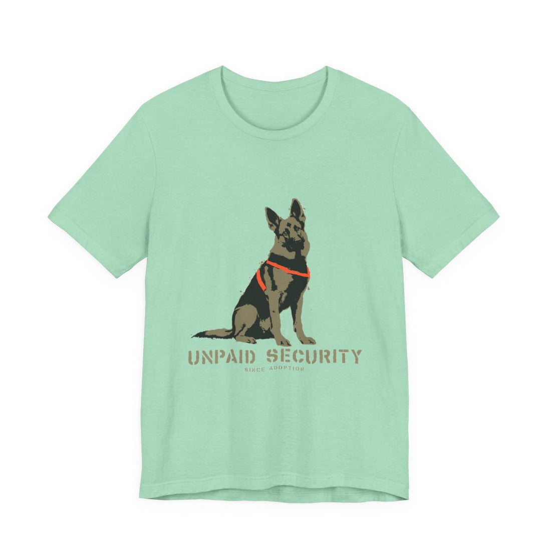 Heather Mint — Front | German Shepherd 'Unpaid Security' Tee