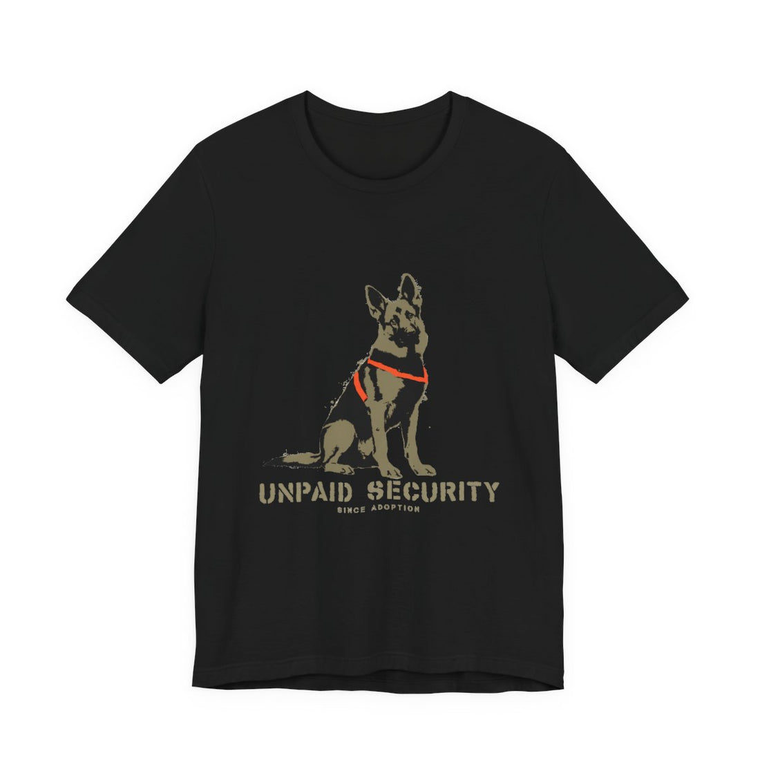 Black — Front | German Shepherd 'Unpaid Security' Tee
