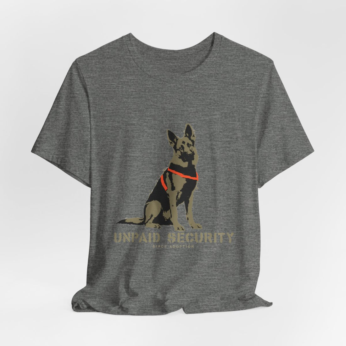 Deep Heather — Hanging | German Shepherd 'Unpaid Security' Tee