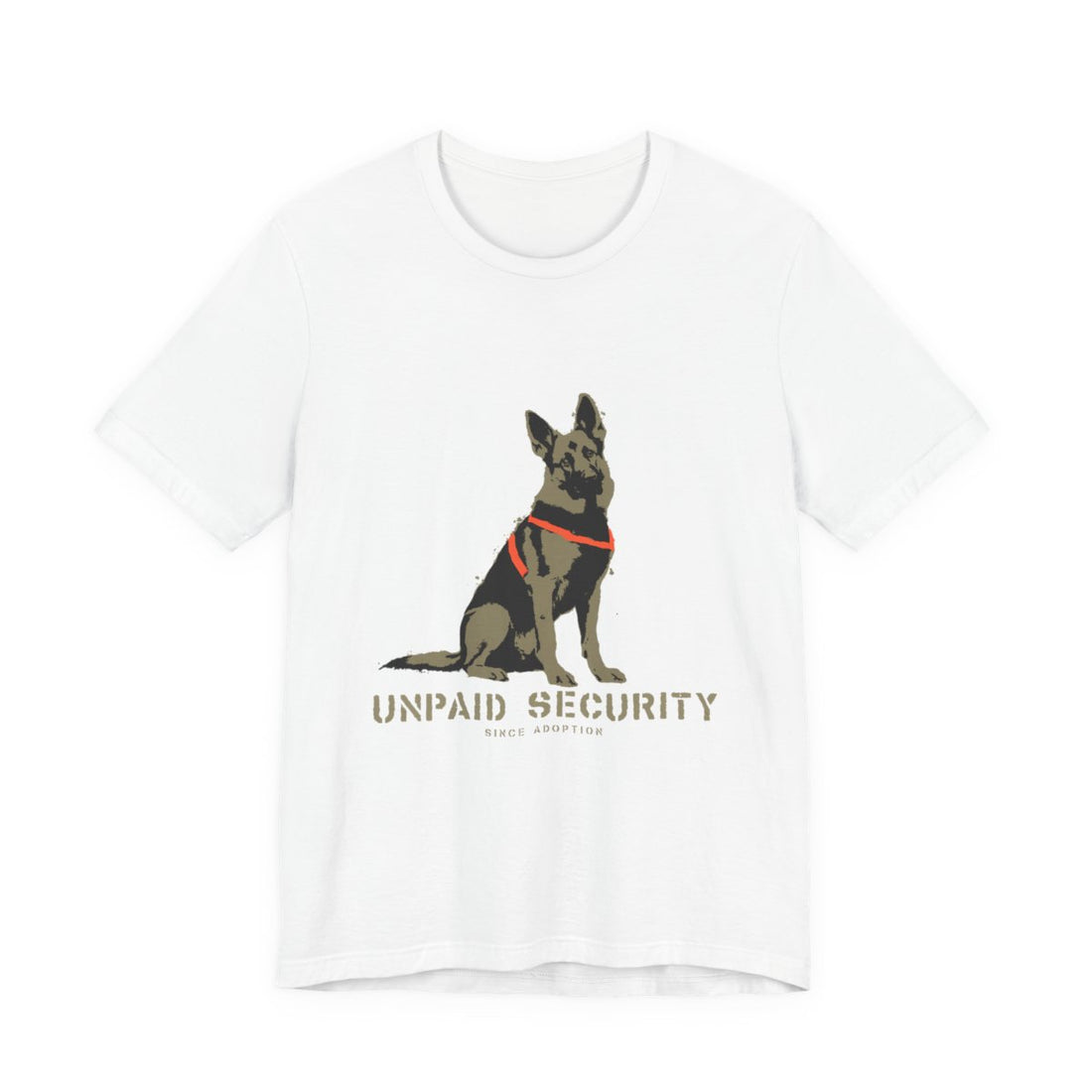 White — Front | German Shepherd 'Unpaid Security' Tee