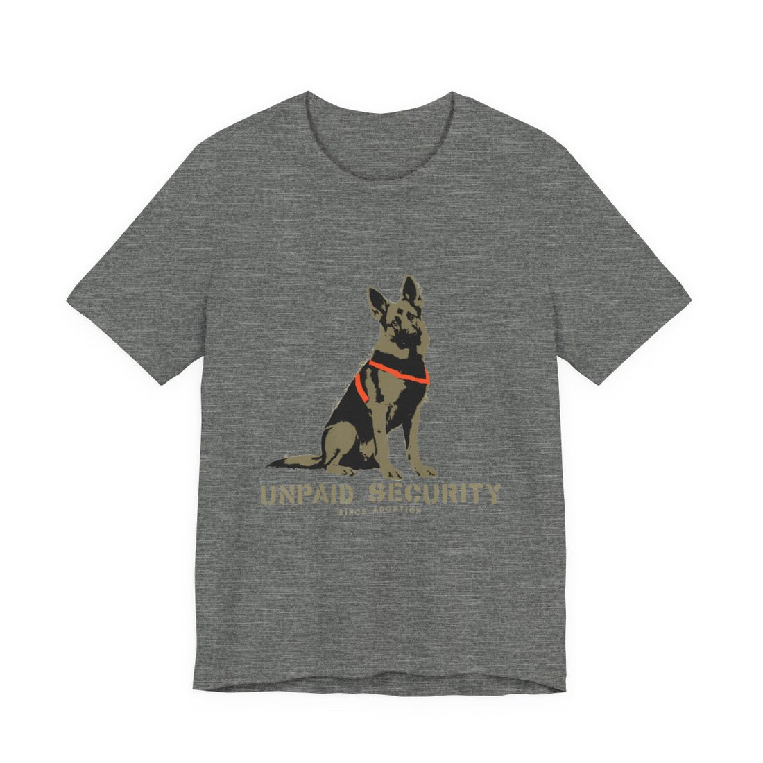 Deep Heather — Front | German Shepherd 'Unpaid Security' Tee