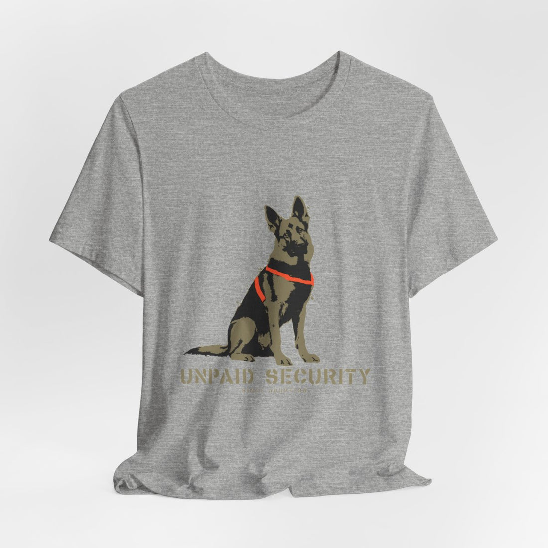Athletic Heather — Hanging | German Shepherd 'Unpaid Security' Tee