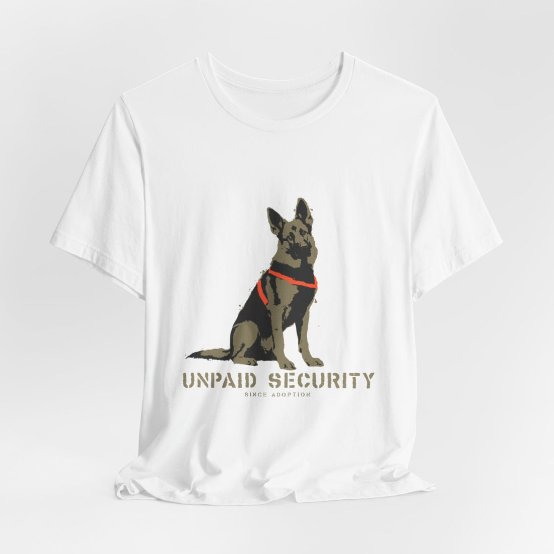 White — Hanging | German Shepherd 'Unpaid Security' Tee