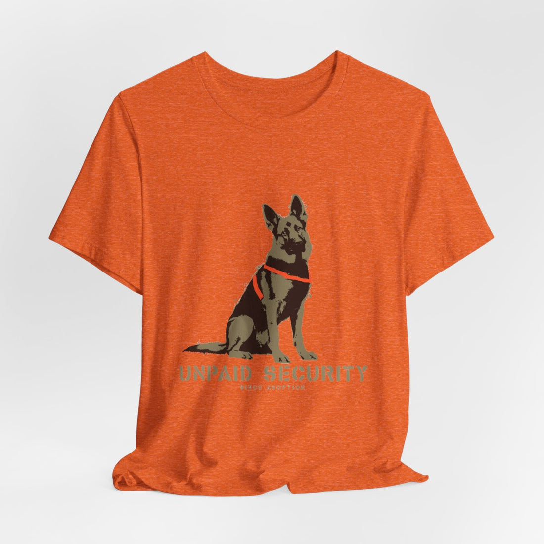 Heather Orange — Hanging | German Shepherd 'Unpaid Security' Tee