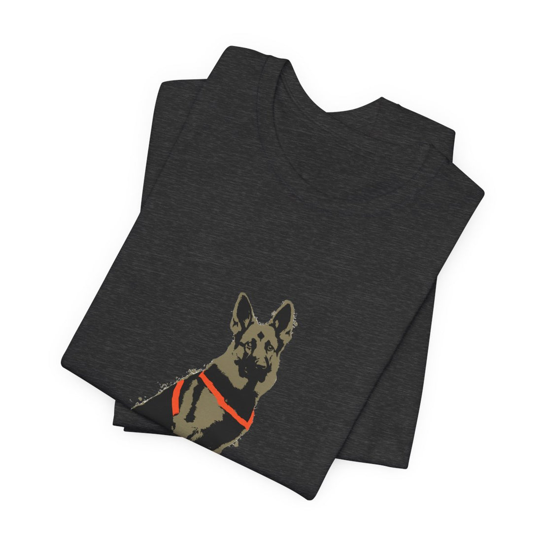 Dark Grey Heather — Folded | German Shepherd 'Unpaid Security' Tee