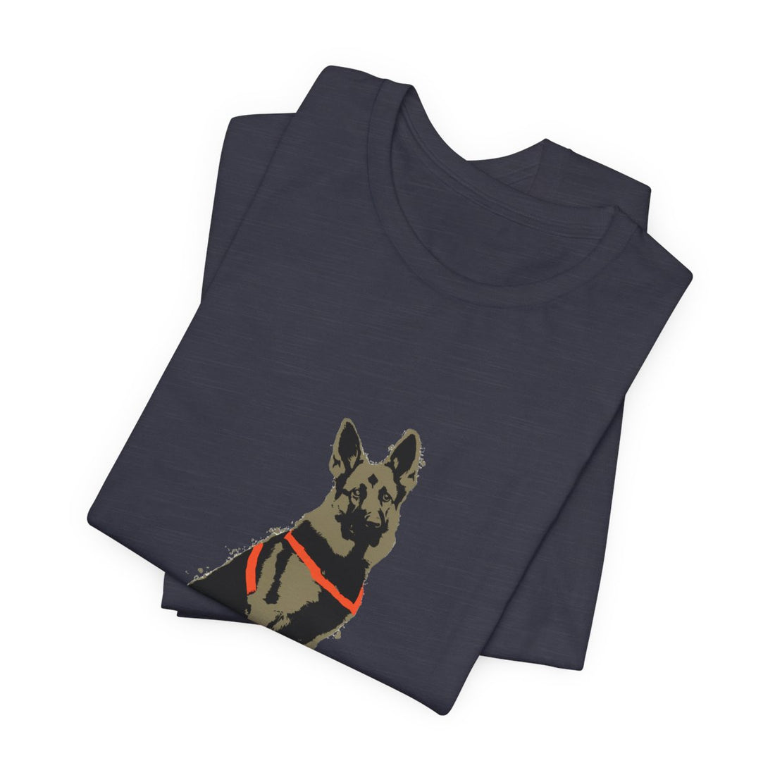 Heather Midnight Navy — Folded | German Shepherd 'Unpaid Security' Tee