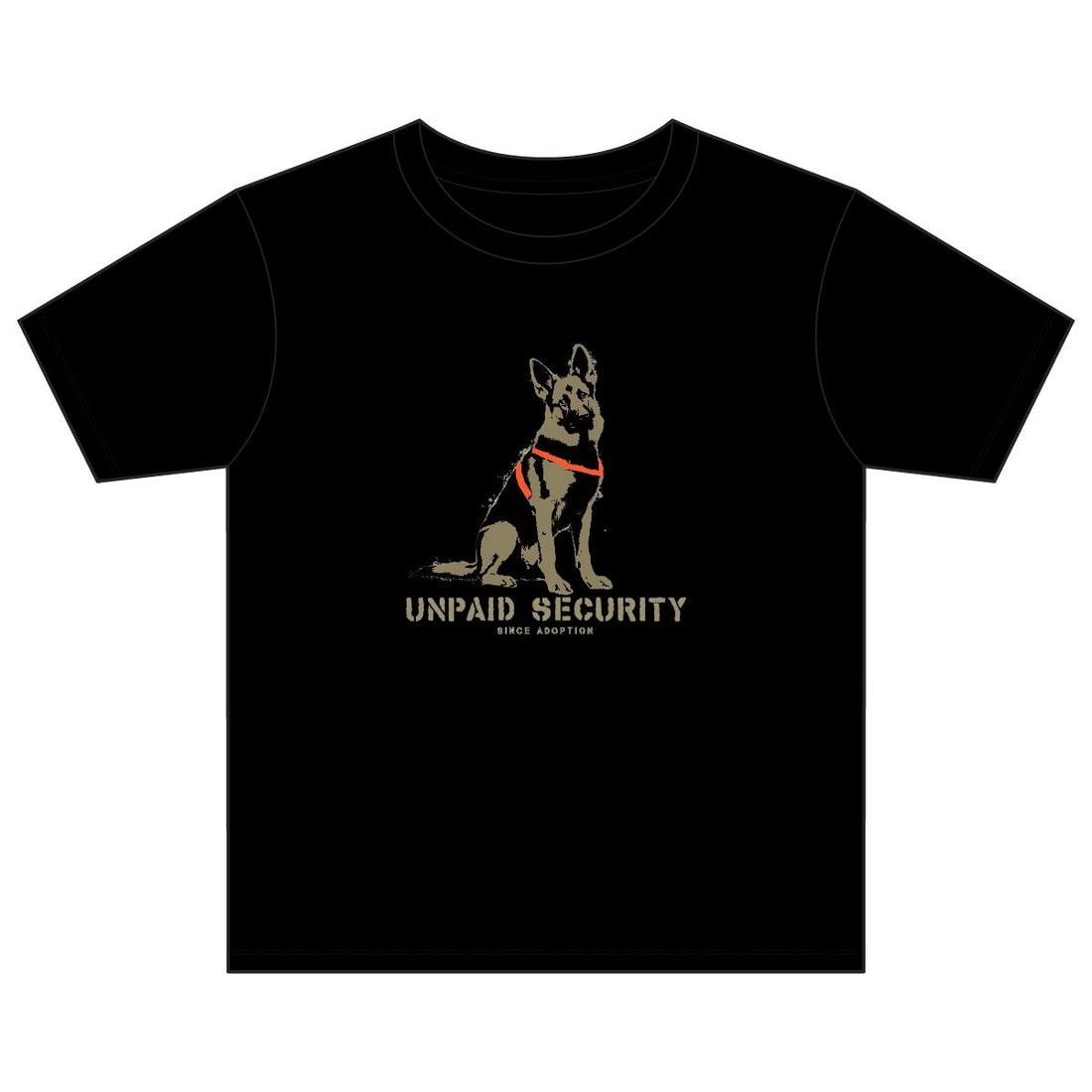 Black — Front | German Shepherd 'Unpaid Security' Youth Tee