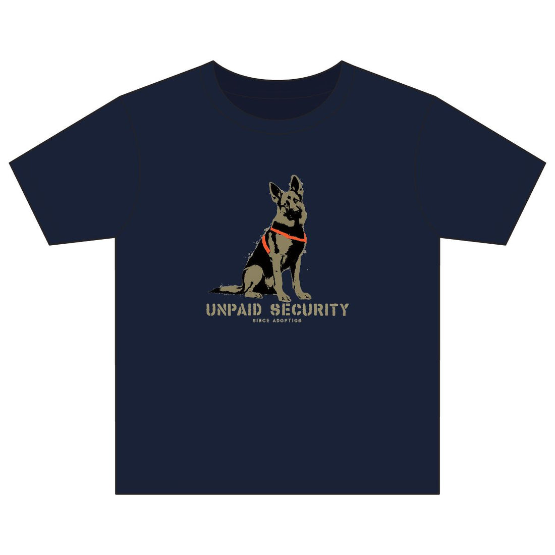 Navy — Front | German Shepherd 'Unpaid Security' Youth Tee