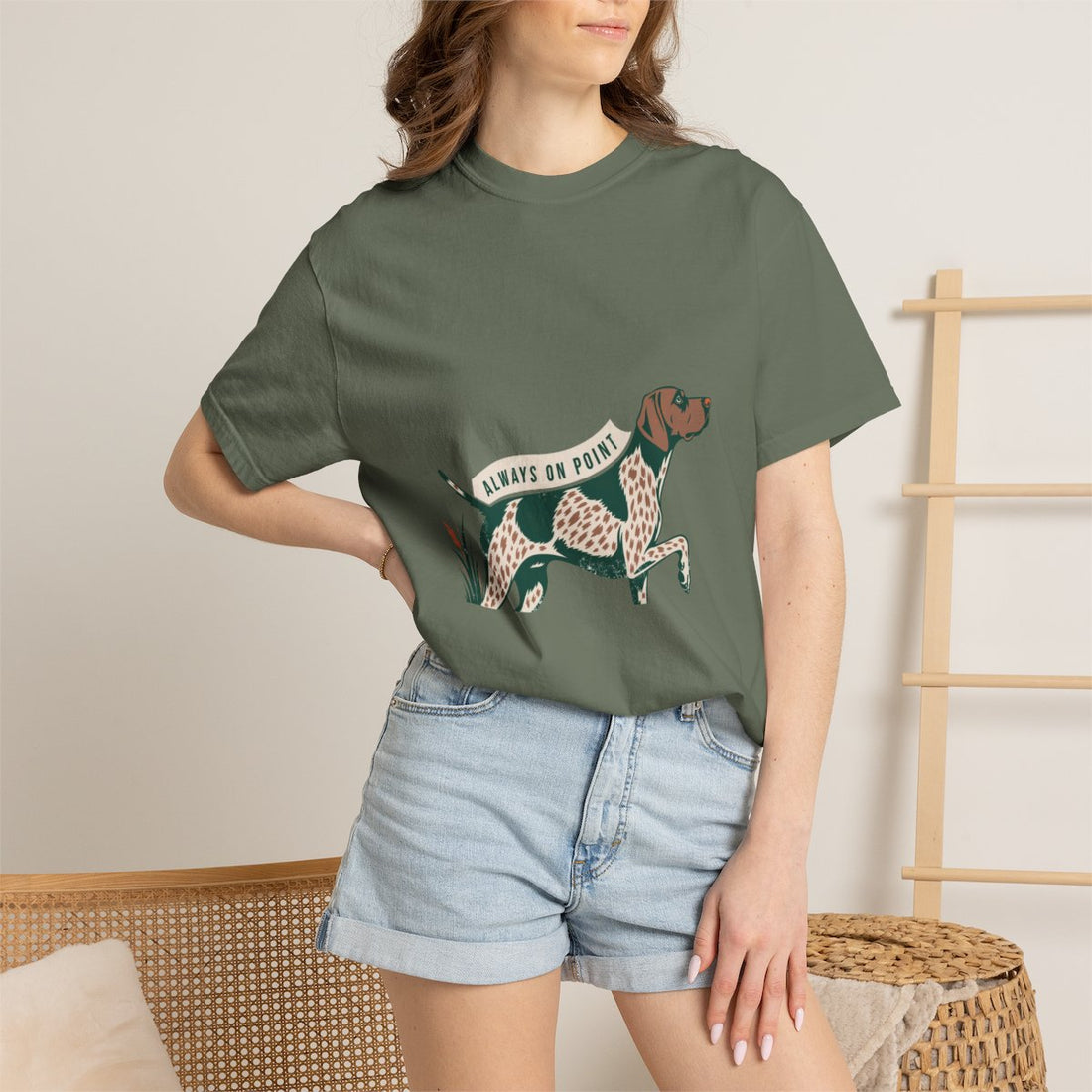 Moss — Lifestyle | German Shorthaired Pointer 'Always On Point' Garment-Dyed Tee
