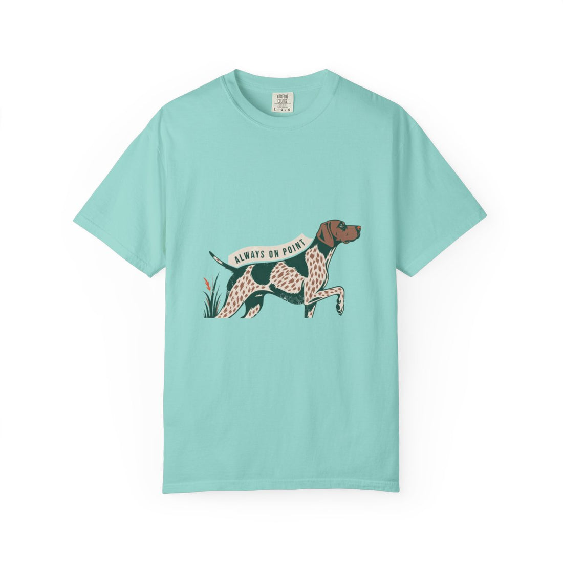 Chalky Mint — Front | German Shorthaired Pointer 'Always On Point' Garment-Dyed Tee