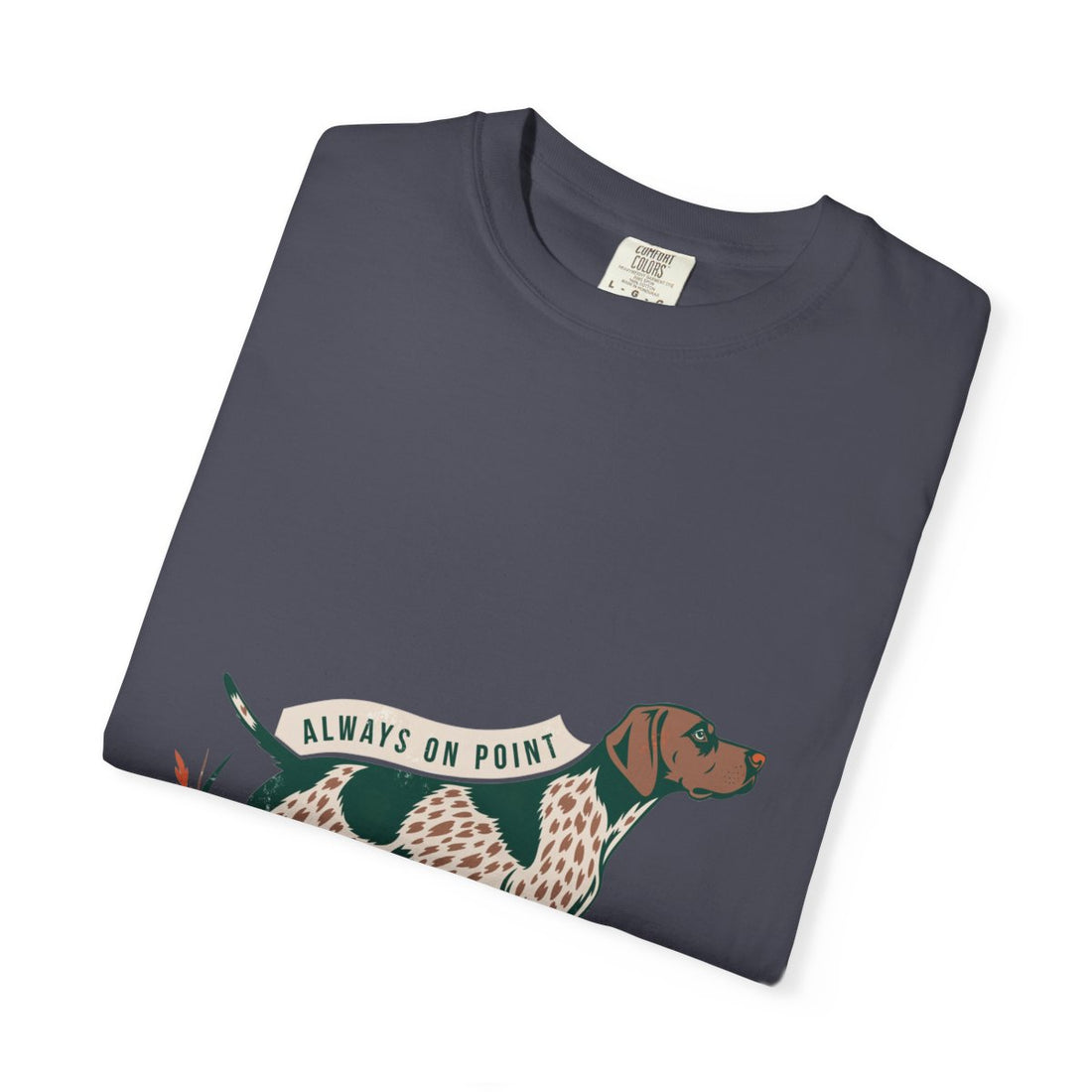 Navy — Folded | German Shorthaired Pointer 'Always On Point' Garment-Dyed Tee