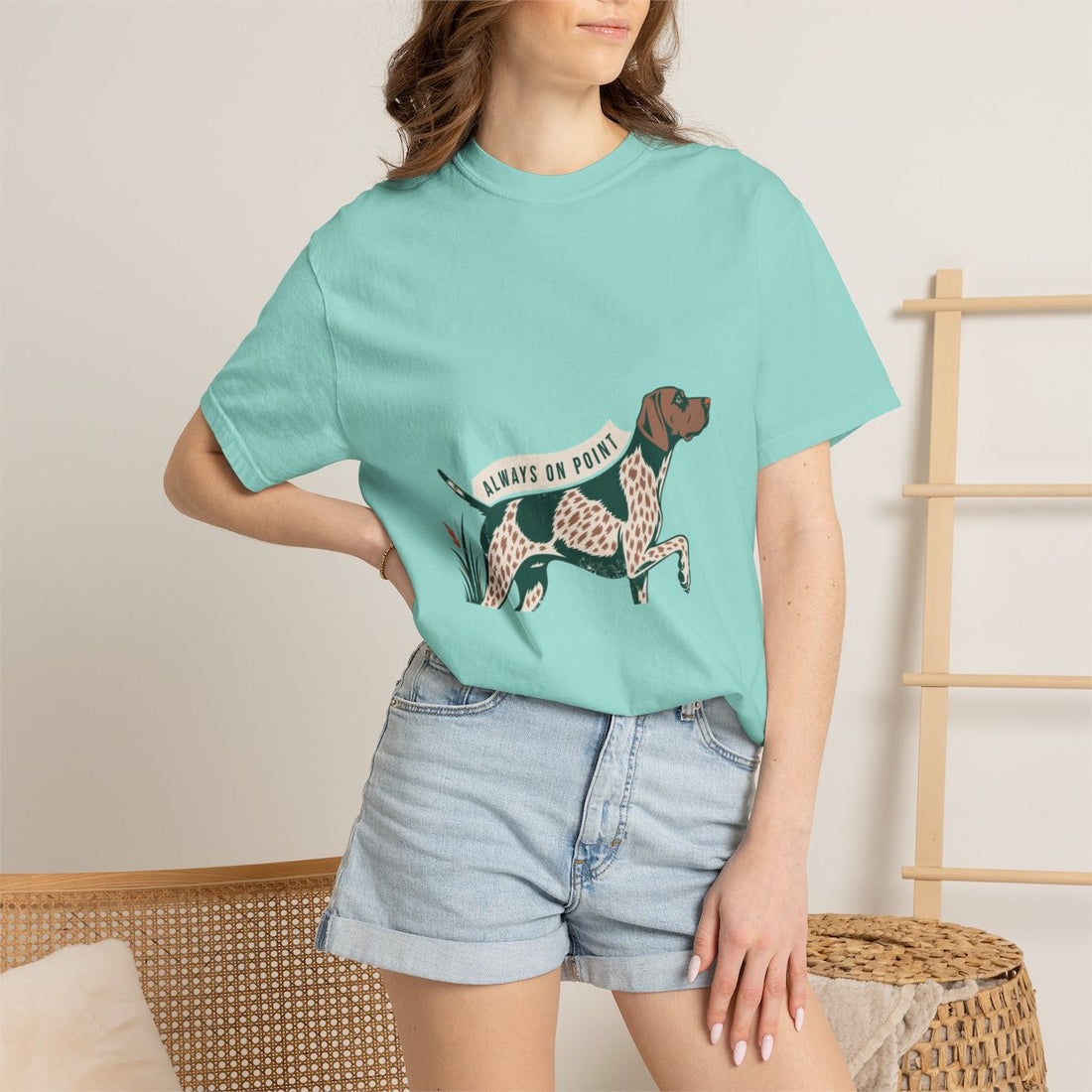 Chalky Mint — Lifestyle | German Shorthaired Pointer 'Always On Point' Garment-Dyed Tee